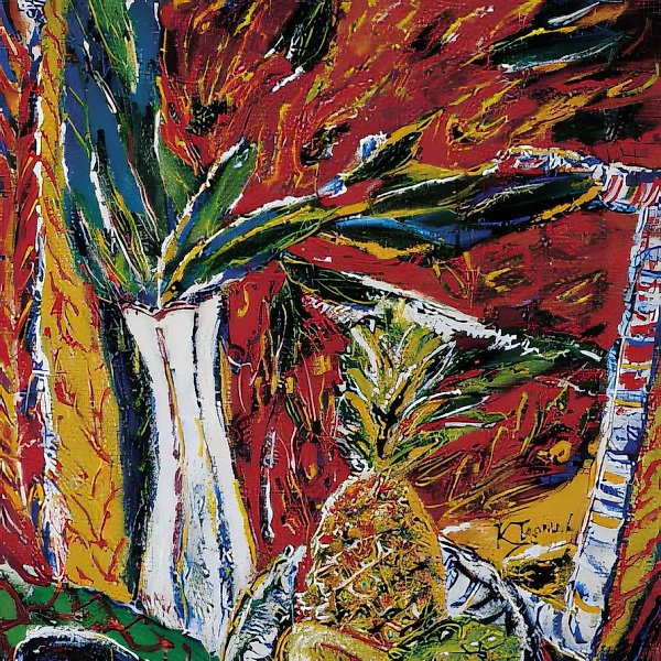 Натюрморт с ананасом., 1998, холст, масло, 80х60