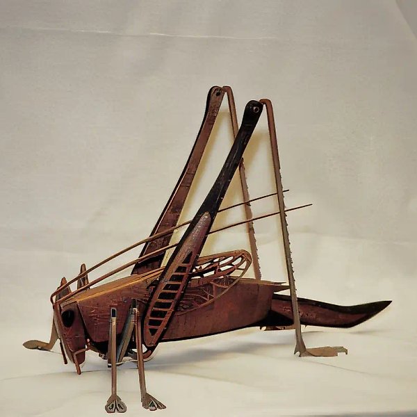 Grasshopper, 2000, wood, metal, height 75 sm