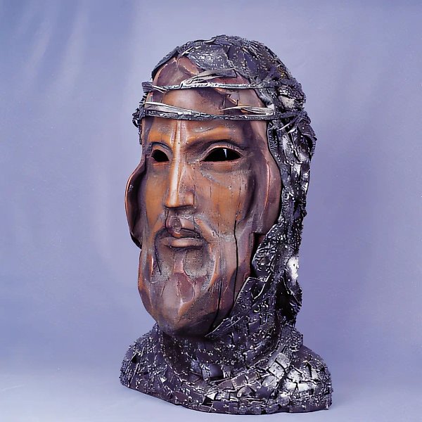 Александр Невский, 1999, сталь, дерево, авторская техника, 80х30х40 см