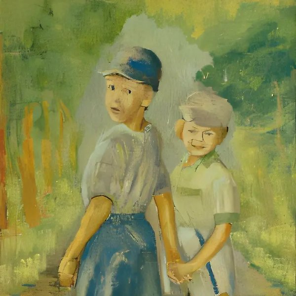 Beginning. Brothers, 1999, oil on canvas, 100x60