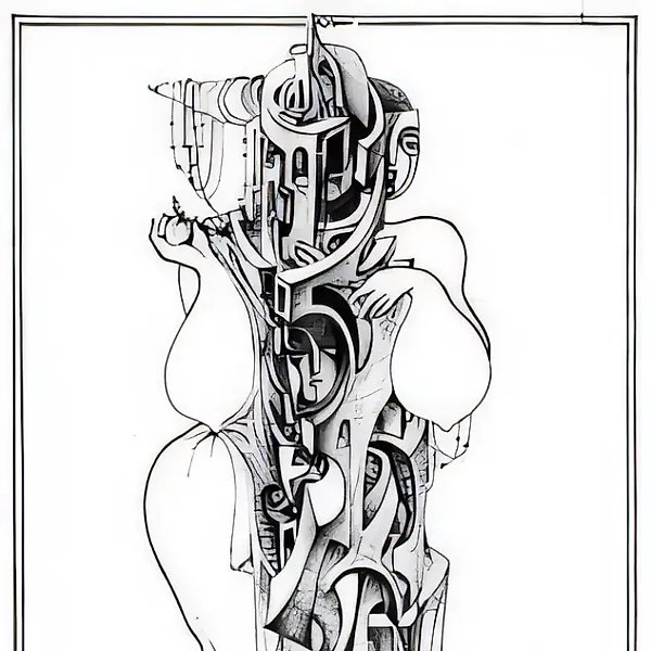 Загадки Вавилона. Серия «Маски и костюмы», 1995, тушь, бумага, перо, 40x30, $350