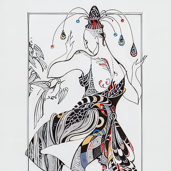 Birds-I. Series "Masks and costumes", 2001, ink, paper, pen, acrylic, 40х30, $180