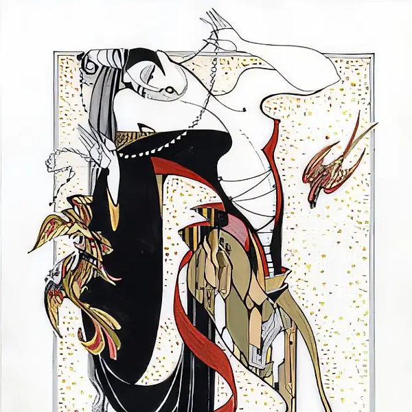 Spiral. Birds-IV. Series "Masks and costumes", 2001, ink, paper, pen, acrylic, 40х30, $240