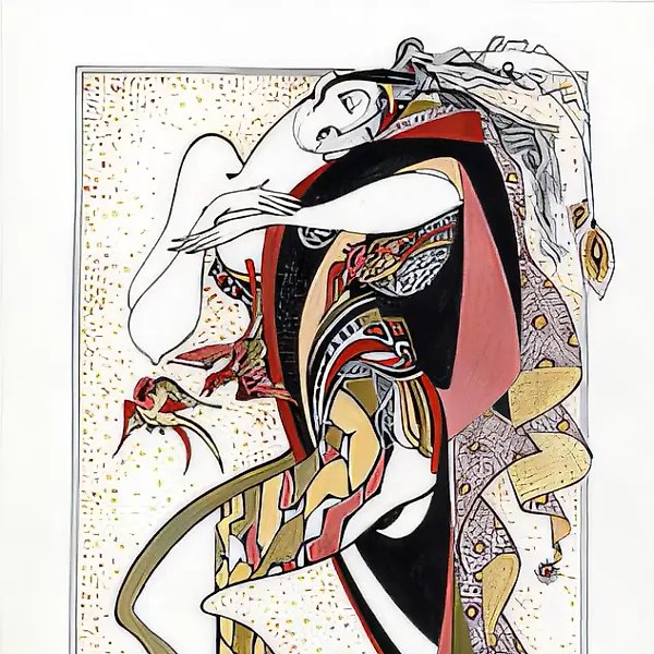 Slipping away shadow. Birds-III. Series "Masks and costumes", 2001, ink, paper, pen, acrylic, 40x30, $240