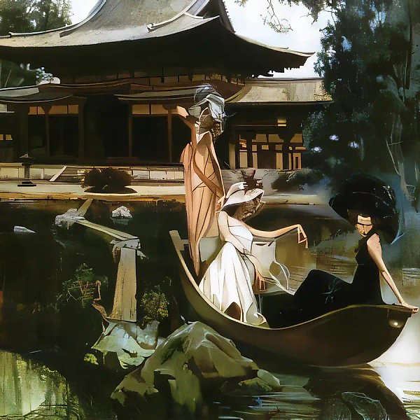 Japanese garden, 1992, oil on canvas, 80х90