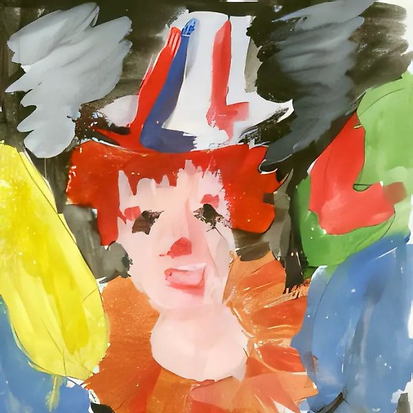 Клоун, 1999, доска, гуашь, 24x18
