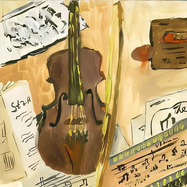 Натюрморт. Скрипка, 1999, доска, гуашь, 30x24