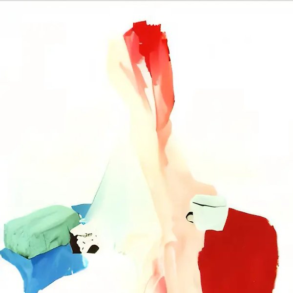 Натюрморт. Синее, розовое, красное, 1999, доска, гуашь, 50x40