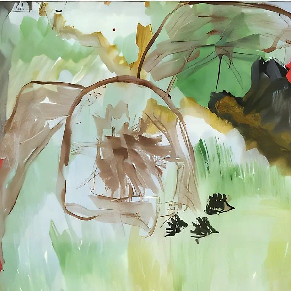 小恶魔,画笔,花,2000年,画布,铅笔,30x40