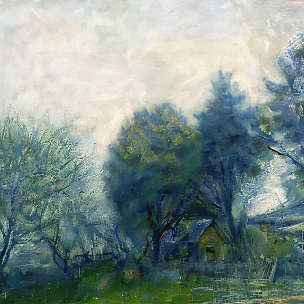 苏哈诺沃的花园,1979年,油画,50×79厘米,藏家:V.I. 鲁巴诺夫和E.I. 鲁巴诺娃。