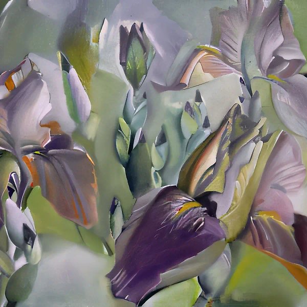 Ирисы, 1999, холст, масло, 60х70 Собственность автора