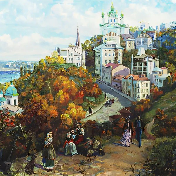А. Оranskaya. Kiev. Andreevsky slope, 0, oil on canvas,