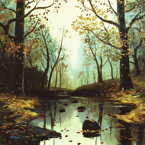 А. Оranskaya. Autumn. Forest river dries up, 0, oil on canvas, 50х60