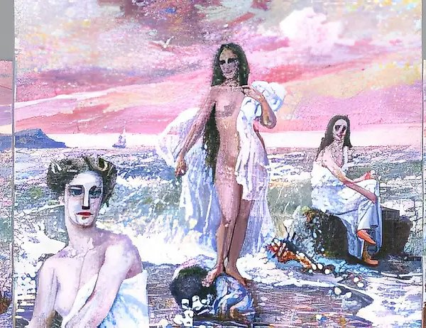 A. 奥兰斯卡娅。《珍珠》。三联画,2000年,布面油画,150x60,$1,400。