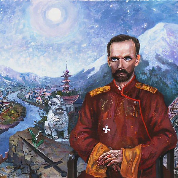 A. 奥兰斯卡娅,《翁根男爵肖像》,2000年,布面油画,60×80厘米,700美元