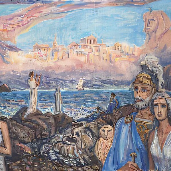 D.涅博加托夫,《亚特兰蒂斯的幻影》,2000年,布面油画,60×80厘米,$350
