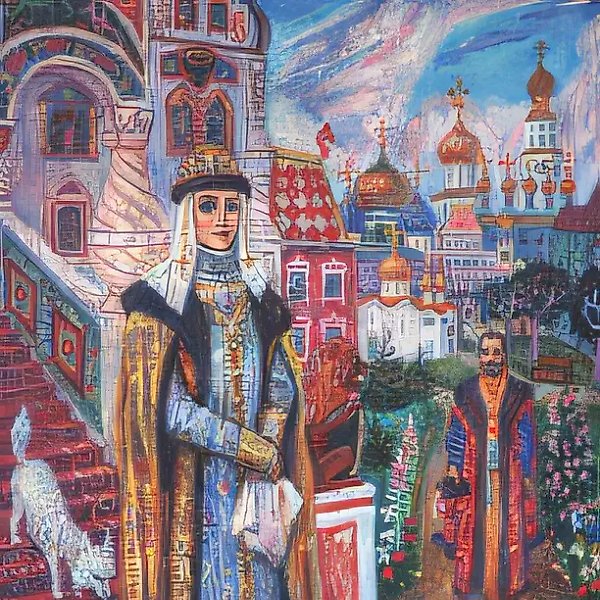 D.涅博加托夫。《门廊上的女王》,2000年,布面油画,127×87厘米,$580