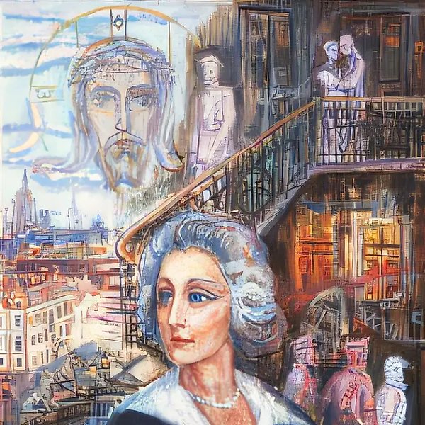 Д. 内博加托夫。《记忆》。三联画。中央部分，1999年，布面油画，101x41厘米。