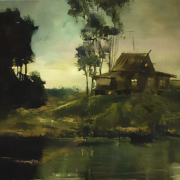 俄罗斯庄园,2000年,布面油画,90x140。作者所有。