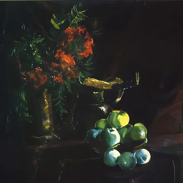 静物,2000年,布面油画,90x90。作者展览基金收藏。