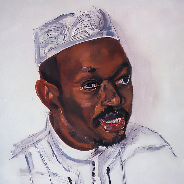 男性肖像,2000年,布面油画,50×40,私人收藏。几内亚