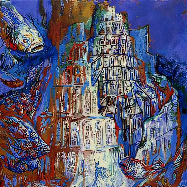 Вавилонская башня, 1998, масло на холсте и картоне, 280x200. Собственность автора