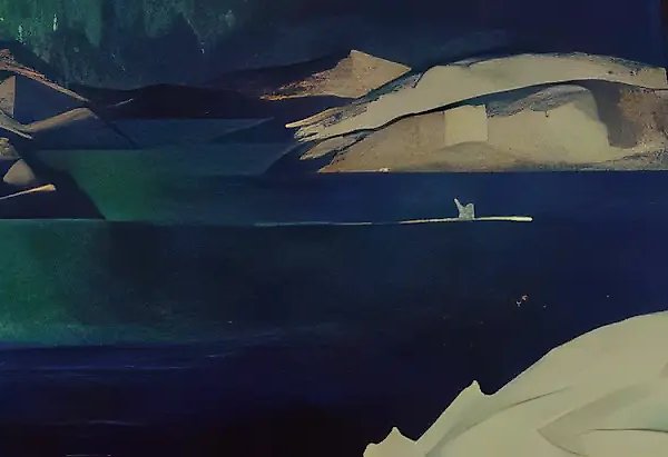 В кольских фьордах, 1973, темпера на картоне, 60x165