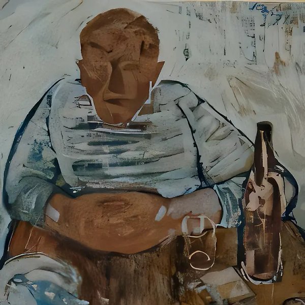 У бутылки, 1970, темпера на картоне, 80x100