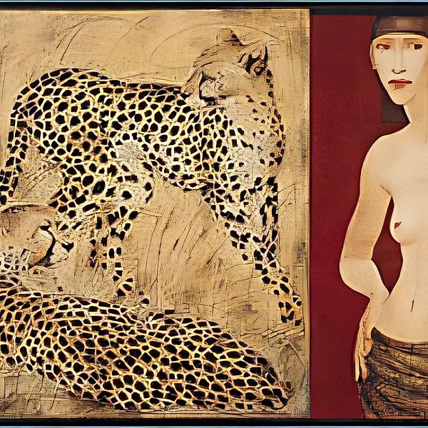 Cheetahs, 2003, canvas, acrylic, 97x175 cm