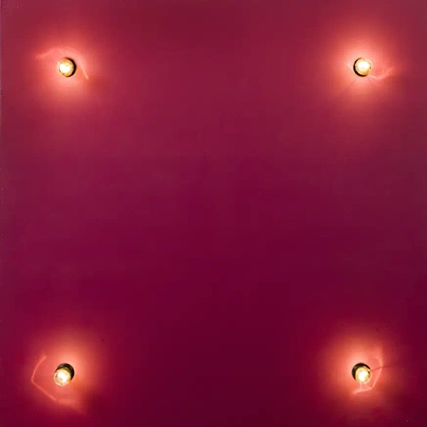 Красная площадь, 1997, акрил на доске, электрические лампочки, 130x130