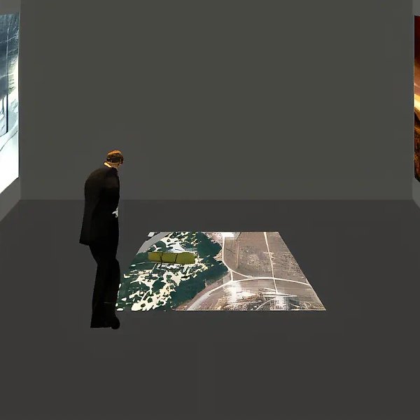 Echelon (scheme of installation), 2006, videoinstallation (3 channel, looped),