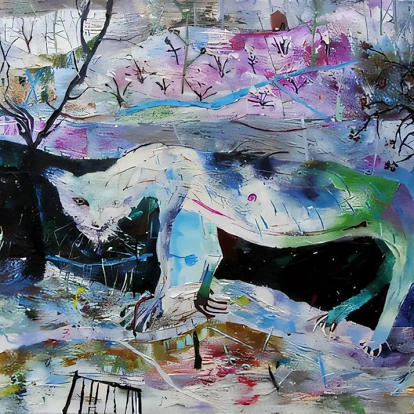 Кот, 1990, масло на холсте