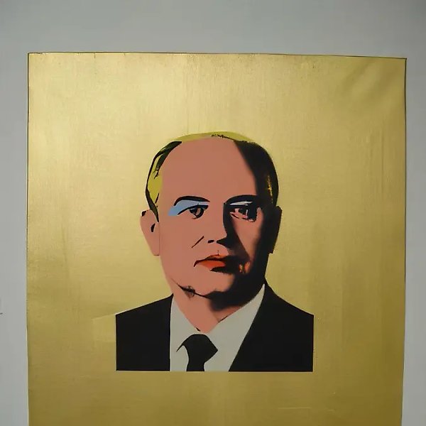 Горби, 1991, акрил на холсте с шелкографией, 177x137 см