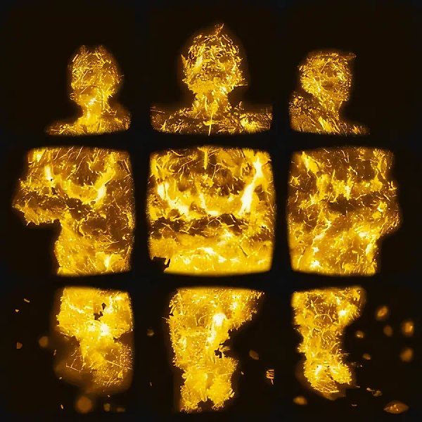 Протестная песня (Кода), 1998, мультимедиа, холст, scotchprint, 90x90 см