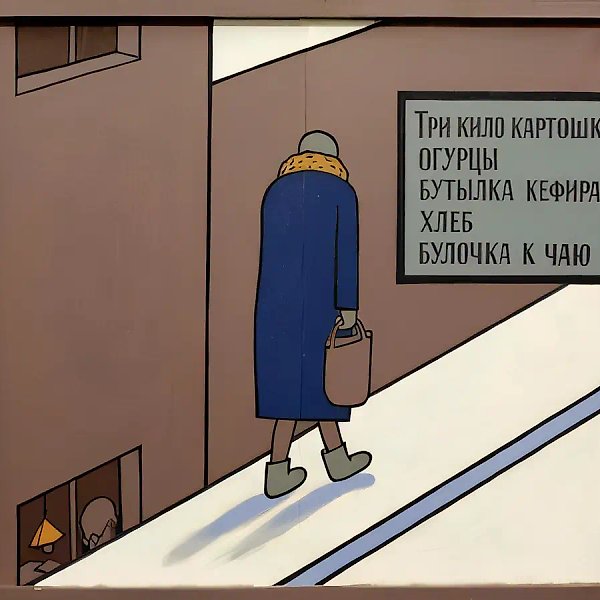 Булочка к чаю (из серии «Квартира №22»), 1992, масло на холсте, 30,3x34,6 дюйма / 77x88 см