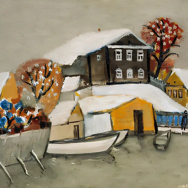 Снег в Староуткинске, 1998, масло на холсте, 60x65