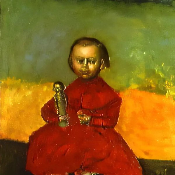 Кукла с идолом, 1990, холст, масло, 100х80