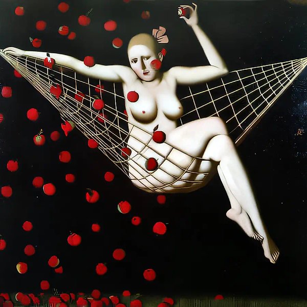 Анисовые яблоки, 1994, холст, масло, 159х159 Собственность галереи "Alain Blondel".Франция.