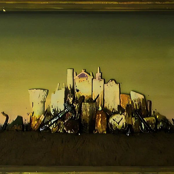 Сумерки, 1990, керамика, темпера, дерево, 87х127