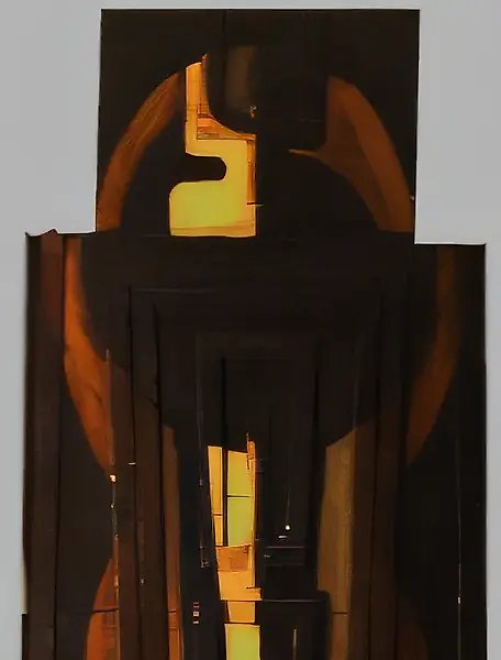 Figures with candles, 1989, wood, oil, 200x100