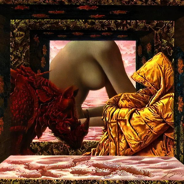 红色犀牛的孤独，1991年，布面油画，80×100