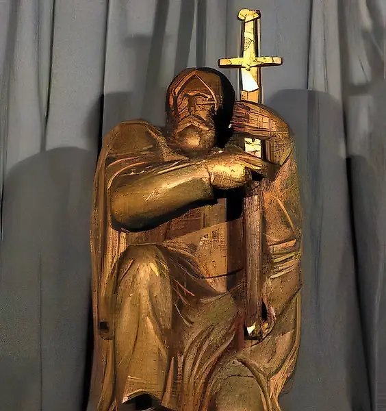 Князь Дмитрий Донской, 1979, красное дерево, тонировка, 120х75х70