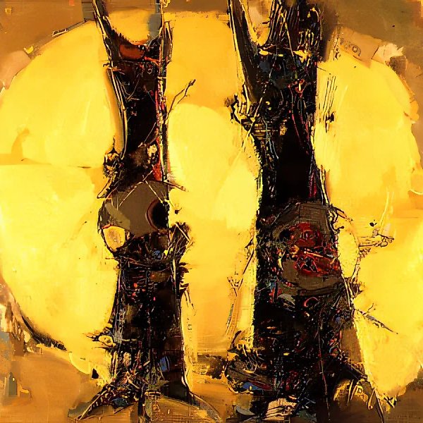 Картина в желтом круге, 1989, холст, масло, 130х150