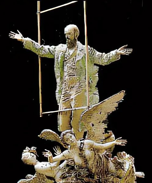 Достоевский (апофеоз), 1987, гипс крашеный, 240х110х100