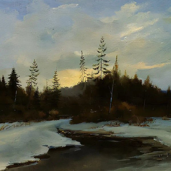 Тихий вечер, 1989, оргалит, масло, 20х25
