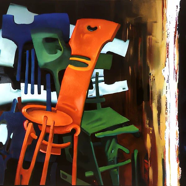 Chairs, 1988, canvas, oil, 160x200. Author`s property