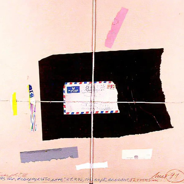 Из серии "Несущественное". Лист 91, 1992, тонированный картон, коллаж, 56,4х60,5 Собственность Ярославского художественного музея