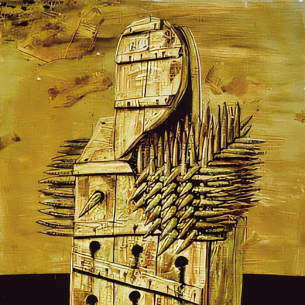 Метаморфоза 1, 1990, доска, коллаж, лак, 100х75