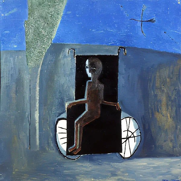 Boy in a Pram, 1981, canvas, oil, 90x90. Property of «STANBET» Gallery. Moscow