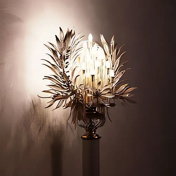 Торшер. Деталь, 1995, хрусталь, позолоченный металл, H=350 см. Государственная Третьяковская галерея, Москва